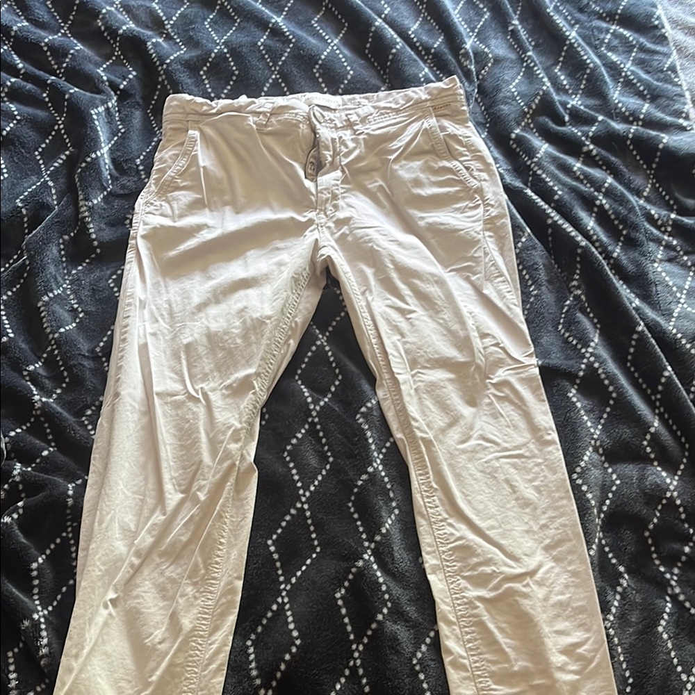 Denim & Flower Cream Chinos Cotton Blend